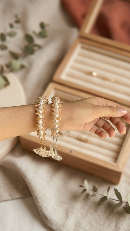 Aurelia Pearl Cluster Bracelet Pair