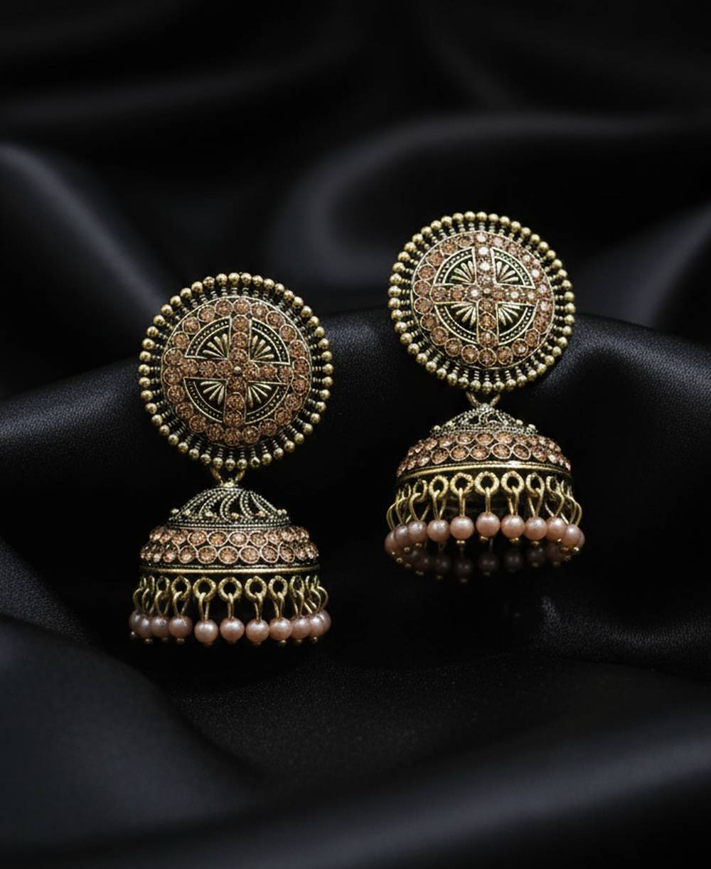 Antique Blush Jhumka (Gold)