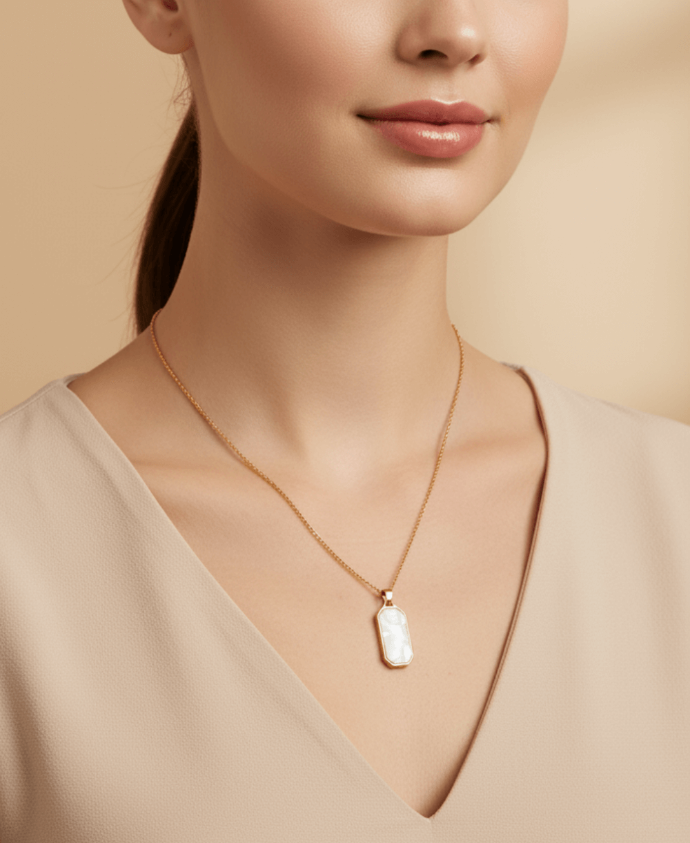 Gehnay White Octagon Pendant