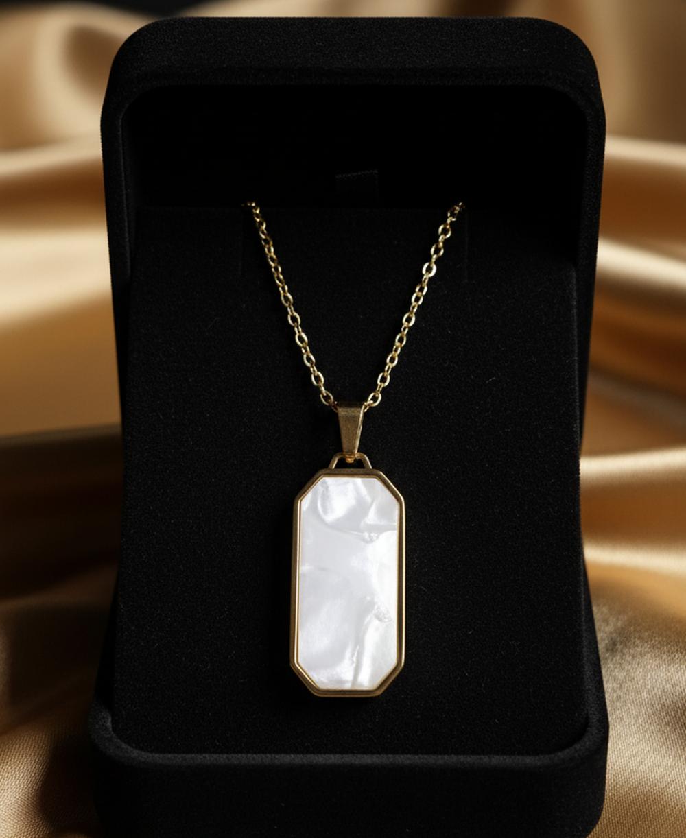 Gehnay White Octagon Pendant