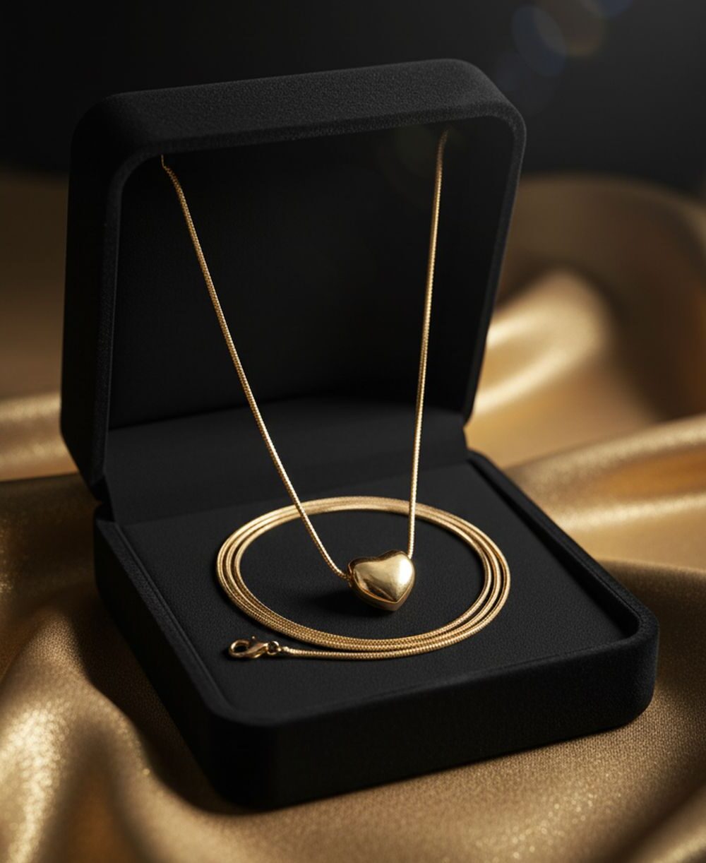 Puffy Heart Pendant (Gold)