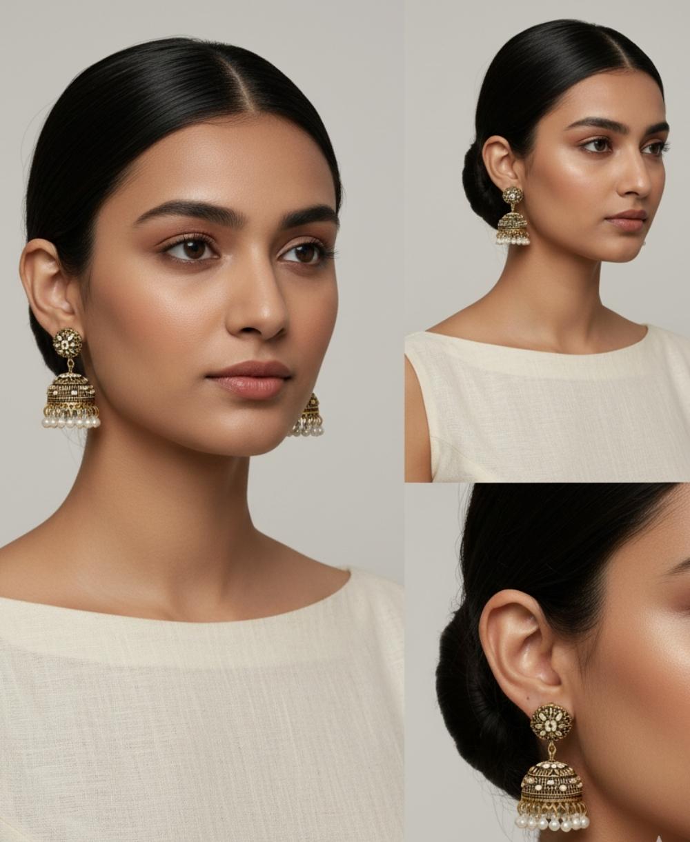 Royal Ivory Jhumka (Gold)