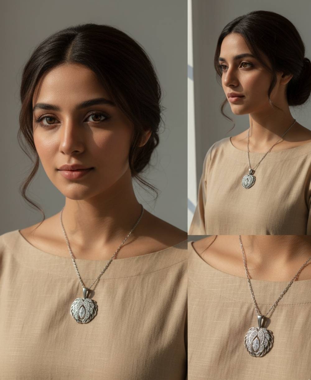 Starlight Feather Pendant (Silver)