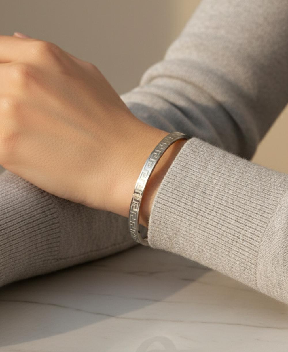 Greek Pattern Bracelet (Silver)